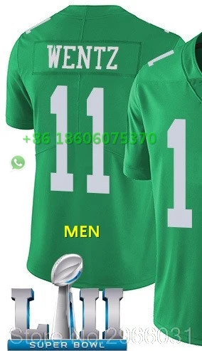 For men Супер патч A+++ Качественная мужская футболка для взрослых 86 Zach Ertz 91 fletcher cox 11 carson wentz 9 Nick Foles bowl Philadelphia - Цвет: For men