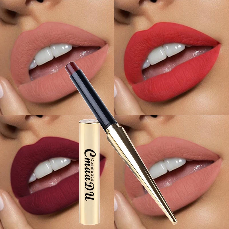

Hot Sales 12 Colors Matte Lipsticks Waterproof Long Lasting Lips Makeup Pigment Nude Sexy Red Lip Tint Matte Lipstick Cosmetic