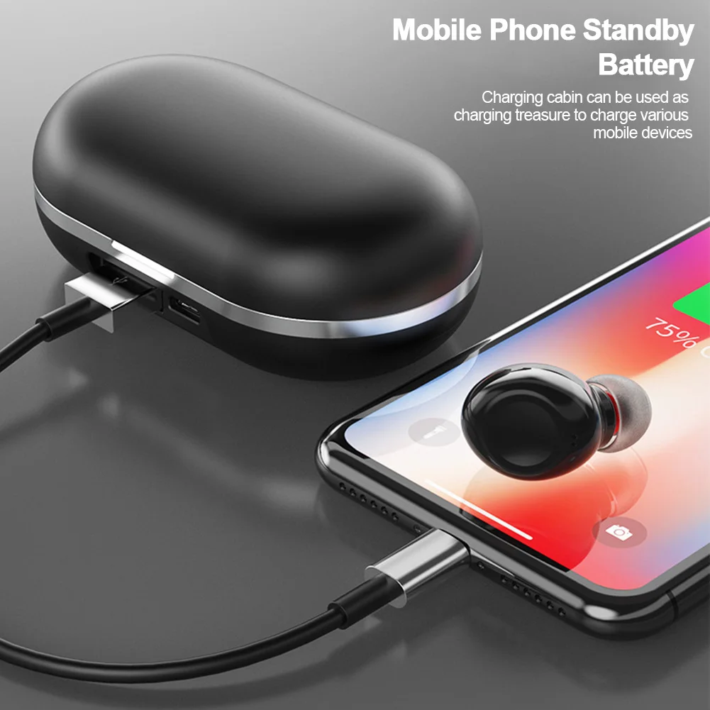 Handsfree Bluetooth 5,0 с зарядным устройством беспроводные наушники вызов 3D стерео Спорт шумоподавление Бас Звук hifi портативный