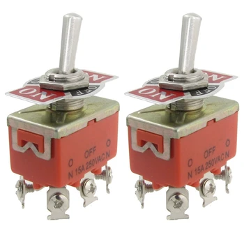 

2 Pcs AC 250V 15A Amps ON/OFF/ON 3 Position DPDT Toggle Switch