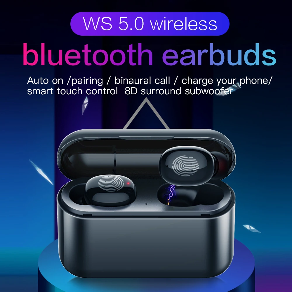 

Bluetooth Wireless Earbuds TWS Surround Sound Touch control Hifi Sports Headphone 2600mAh Waterproof Bluetooth 5.0 Earphone 1pc