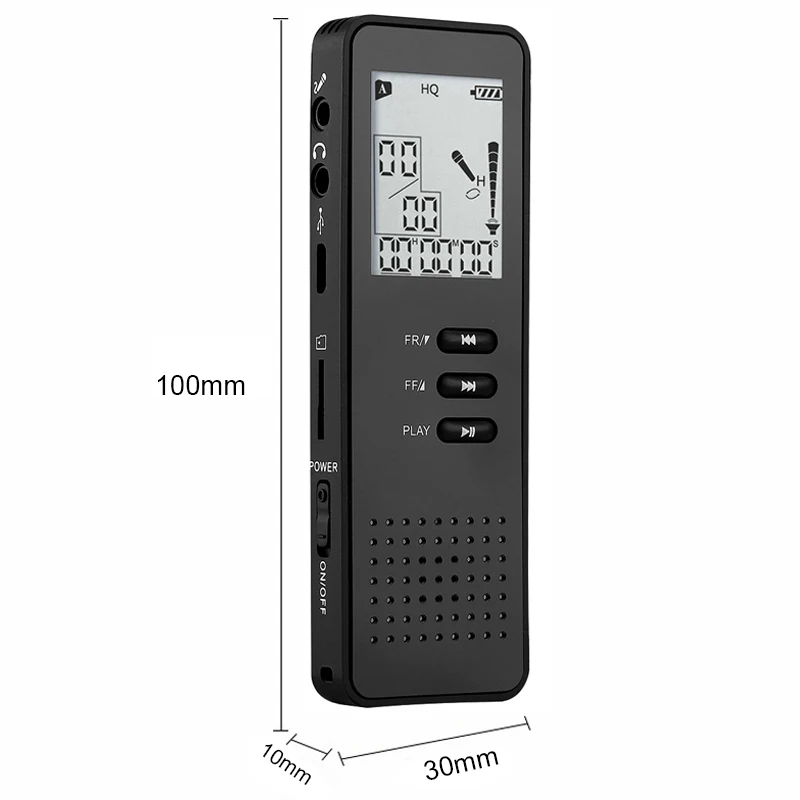  RISE-Digital Voice Recorder 8Gb Black Professional Portable Usb Audio Recorder With Mp3 Player Tf C