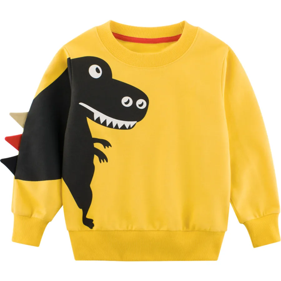 

Spring Autumn Boy Girl Warm Sweater Baby Dinosaur Coat Thick Cotton Pullover Kids Cartoon Dinosaur Print Outerwear Clothing 3-8Y