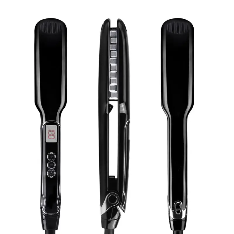 

LED Display Electric Hair Straightener Brush Comb 2 in 1 Fluffy Hair Straight Volumizing Spray Hair Care Tools 27RC