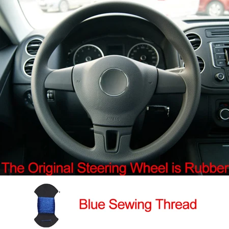 Rubber Blue Автомобильный чехол на руль для Volkswagen VW Gol Tiguan Passat B7 Passat CC Touran Jetta Mk6 Stuurhoes Funda Volante Volant - Название цвета: Rubber Blue