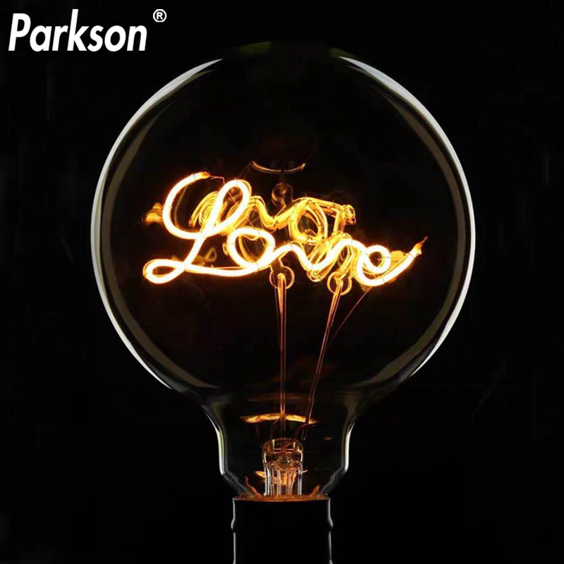 Ретро лампа накаливания (Эдисона) Светодиодная LOVE G125 decoracion винтажный стеклянный