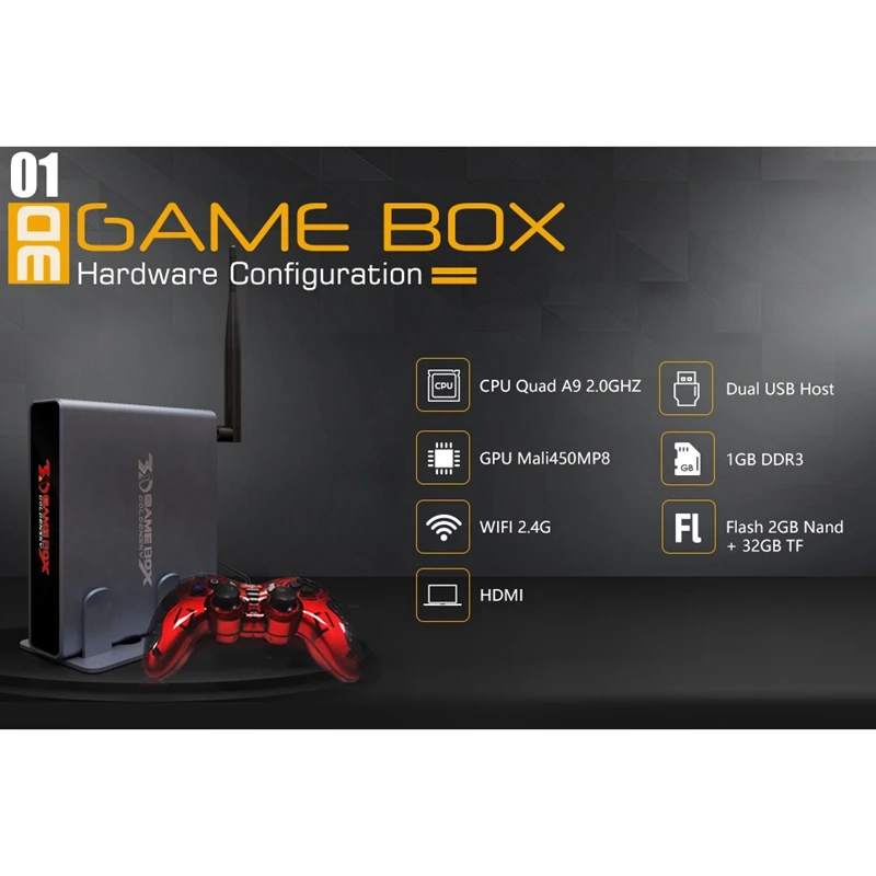 4K HDMI TV Gaming Edition Host 3D Video Game Console Machine Build-In 2000 Free Game with WIFI Supp