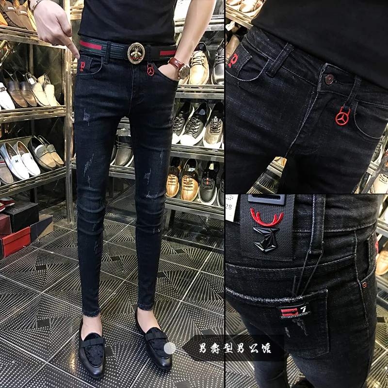 

Mens Streetwear Fashion 2021 Clothes For Teenagers Denim Jeans Men Skinny Slim Fit Spring Stretch Jeans Men's Pencil Trousers