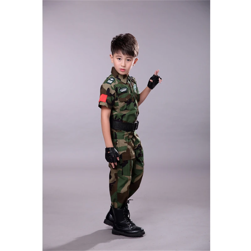 Color5 Short Set Детские военные тактические костюмы ACU, камуфляжные короткие и длинные армейские костюмы, Студенческая верхняя одежда для мальчиков, тренировочная форма - Цвет: Color5 Short Set