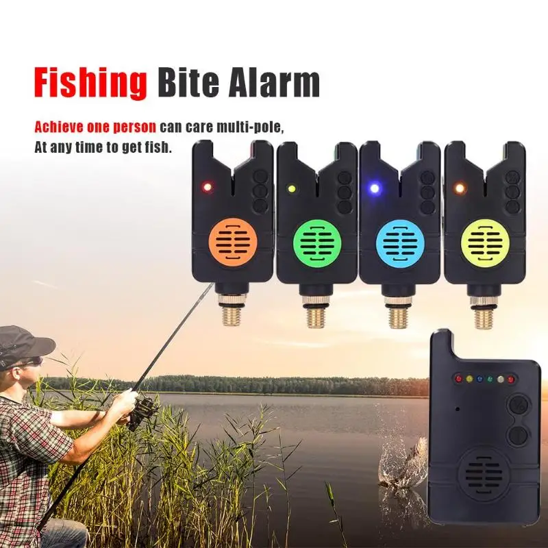 

Fishing Bite Alarm Fishing Electronic LED Light Fish Bite Sound Alarm Bell Clip Wireless Electronic Carp Set Led Indicator