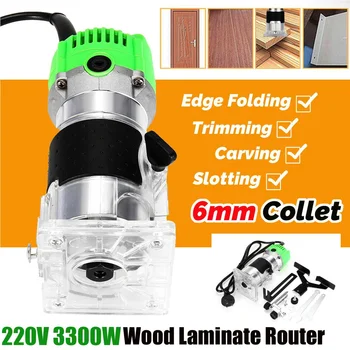 

3300W 30000rpm Woodworking Electric Trimmer Wood Router Wood Milling Engraving Slotting Trimming Machine Hand Carving Machine