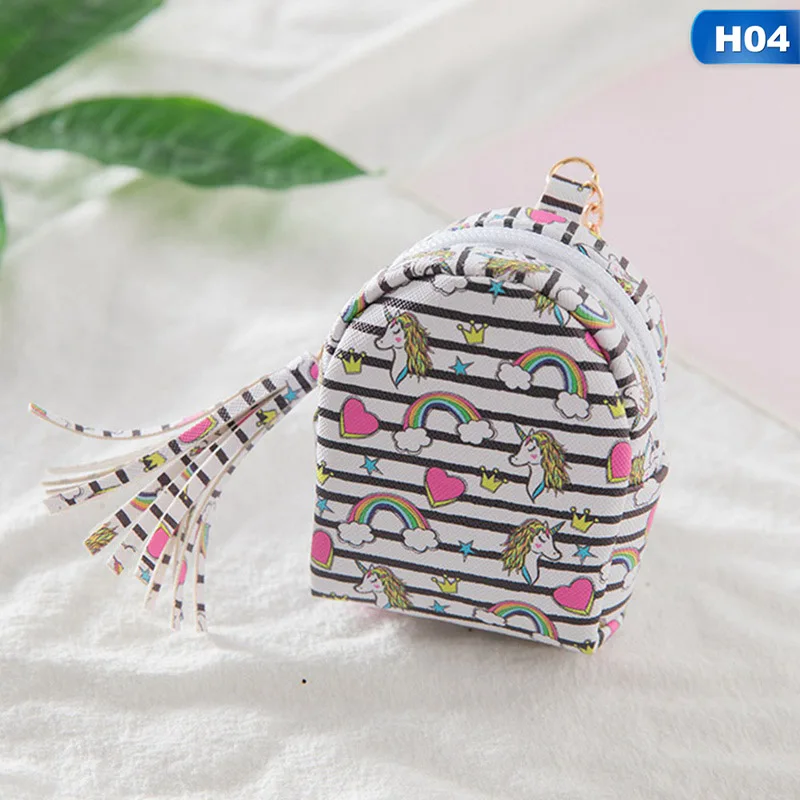H04 1 шт. мини-кошелек для монет в виде единорога для женщин и девочек, креативный мультяшный принт из искусственной кожи, монетница на молнии, кошелек для монет, Прямая поставка, новое поступление - Цвет: H04