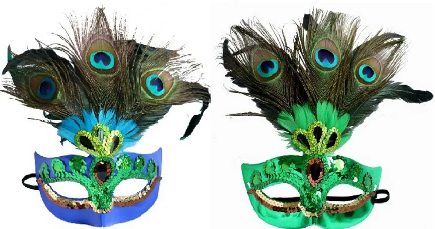 

Peacock Mask Christmas Mask Halloween Mask Masquerade Half Face Birthday Party Supplies Toys