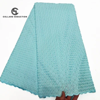 

CS-Swiss lace fabric latest Dry lace embroidery African 100% cotton fabrics Swiss voile lace satin-like cotton fabric