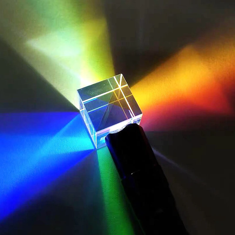 Оптическая Цветовая Призма 20 мм, шестигранный яркий светильник, кубик льда, пучок, разделяющий призмы K9, стеклянный объектив, обучающий эксперимент, инструмент по индивидуальному заказу