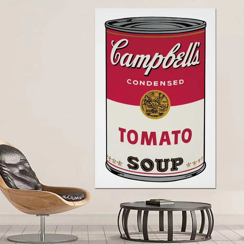 

Pop Art Print Wall Painting Andy Warhol Tomato Soup Abstract Art Decorative Picture Wall Art Prints For Living Room Unframed