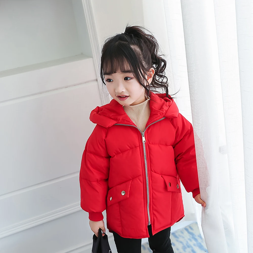Модное детское От 2 до 7 лет пальто для мальчиков и девочек зимние теплые хлопковые яркие пуховые куртки