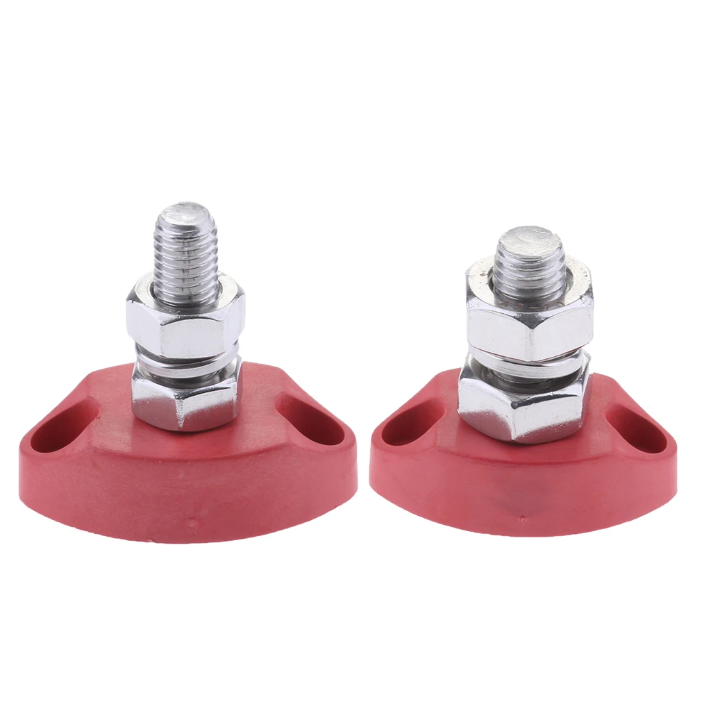 2 Pieces Junction Block Power Post Set Insulated Terminal Single Stud 6mm&8mm