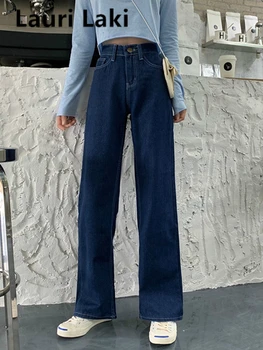 

Straight Wide Leg Jeans Women High Waist Mom Boyfriend Jeans Vintage Denim Pants Street 2019 Retro Blue Jeans Feminino