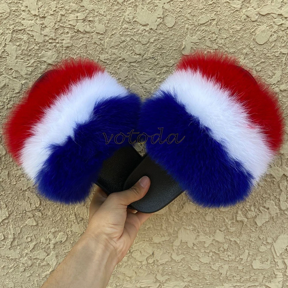 leather girl in boots Summer Kids Fur Slippers Fluffy Raccoon Fur Slides Toddler Furry Fox Fur Flip Flops Children Rainbow Fur Sandal Girls Flat Shoes children's sandals near me