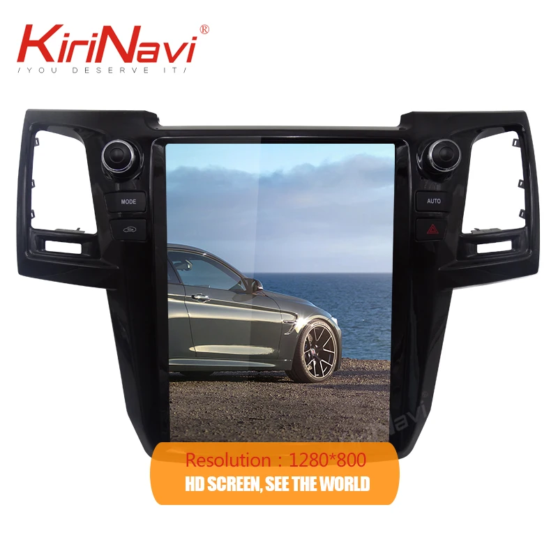 KiriNavi вертикальный экран Tesla style 12,1 ''Android 8,1 автомобильный Радио gps навигатор для Toyota Fortuner Revo DVD Автомобильный плеер