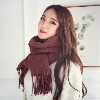 

2020 Winter Women Solid Cashmere Scarf lady shawls and wraps wool pashmina blanket scarf warm foulard femme muslim scarf hijabs