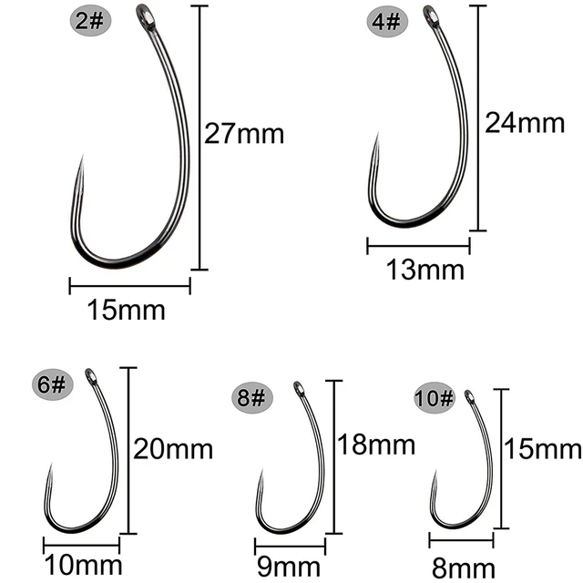 Curve Shank Hooks Barbless Or Micro Barbed Sizes 6 8 and 10 Carp