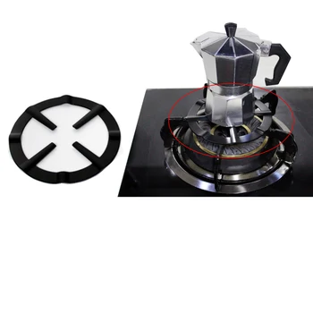 

13.3cm Holder Gas Cooker Support Rack Coffee Moka Pot Reducer Camping Iron Stove Ring Heat Diffuser Black Pans DFKT