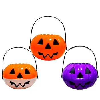

3pcs Portable Pumpkin Bucket Halloween Props Candy Holder Trick Or Treat Candy Jars Candy Pot Halloween Candy Bucket For Kids
