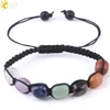 CSJA 7 Chakras Bracelets Reiki Natural Stone Braided Women Bracelet Healing Irregular Bead Handmade String Rope Adjustable G022 ► Photo 1/6