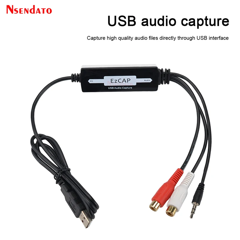 EZCAP216 USB Audio Capture plate Card device Cassette To CD/MP3 Converter MP3 WMA WAVE Recorder Audio to Digital RCA R/L 3.5mm