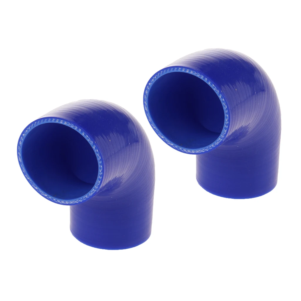 3 Inch Silicone 90 Degree Elbow Pipe Intercooler Hose Coupler -Blue, 2x