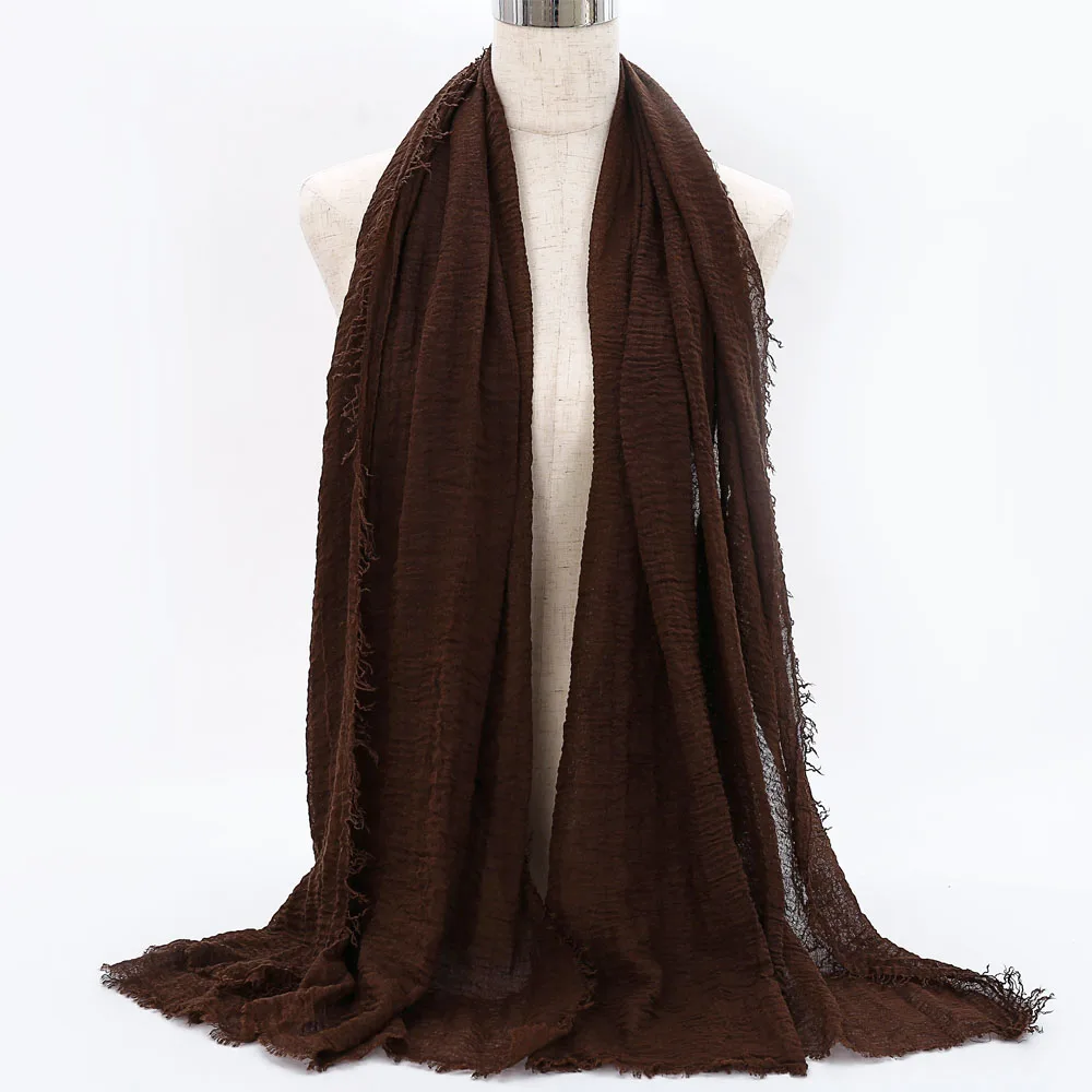Многоцветный мусульманский платок женский платок Исламский хлопок морщинка хиджаб платок мгновенный платок Арабский Дубай тюрбан для леди - Цвет: 27