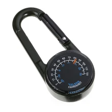 Горячая 2 шт 3 в 1 алюминиевый карабин с компасом термометр брелок для ключей для пеших прогулок кемпинга HV99