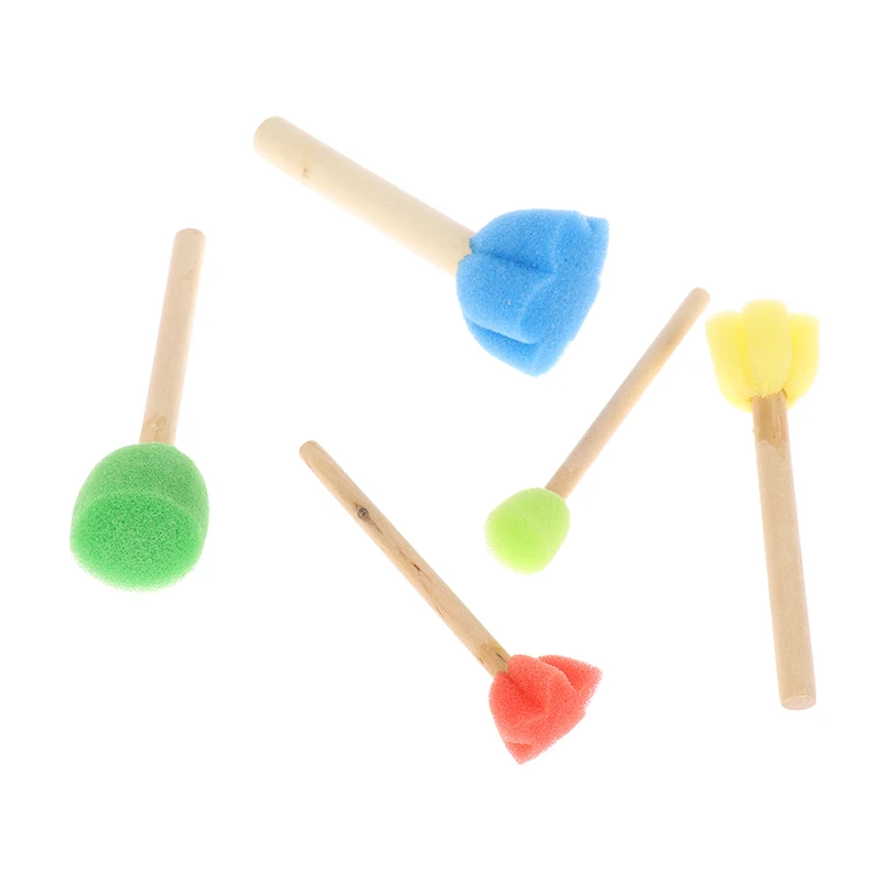 Kids Toddler Sponge Stamp Brush Kits Flower Drawing Toys for Children Paint Educational Art and Craft Creativity Boys Girls