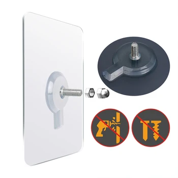 

Transparent PVC Non-Trace Stick Wall Hook poster adhesive nails Durable Screw Home Decor Curtain Towel bathroom Kitchen