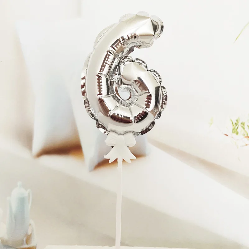 7 дюймов мини воздушные шары из фольги в виде цифр торт Топпер DIY Дети день рождения торт флаг свадебное украшение креативные самостоятельно надувные шары