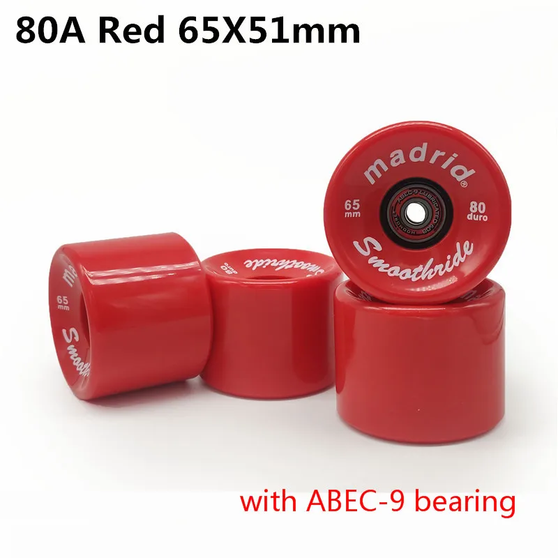 78A 80A 83A 65mm 51mm 스케이트 보드 휠 65X51mm 내구성 스케이트 보드 시프트 타이어 도로 거리 거친 아스팔트 드리프트 ABEC-9 베어링 4pc