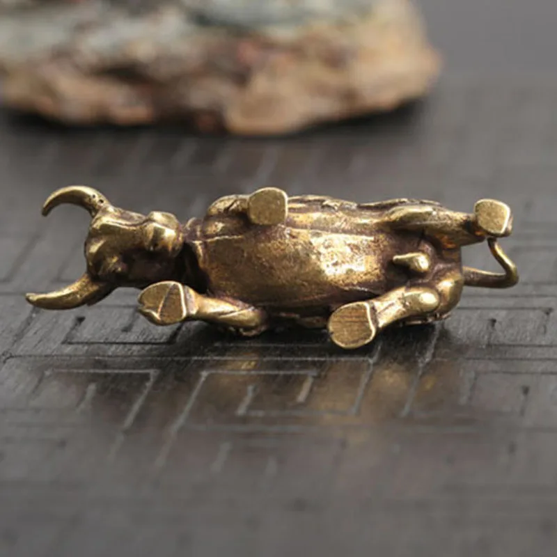 Vintage Copper Animals Bull Ornament Statue Copper Miniatures Figurines Desk Brass DIY Craft Home Decoration Accessories New ► Photo 2/6