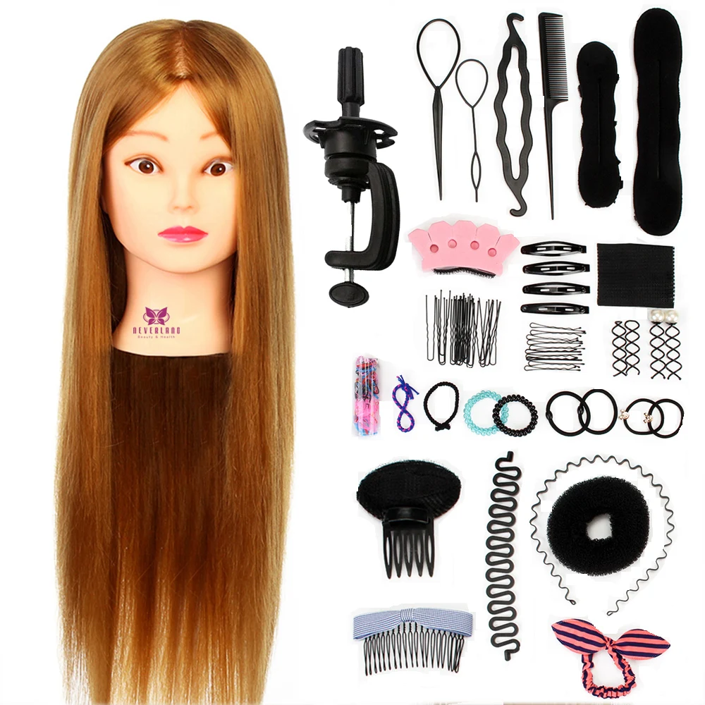 Манекен прически кукла парик 26 ''Парикмахерская голова волос набор инструментов манекен голова+ зажим манекен голова куклы для обучения плетение волос