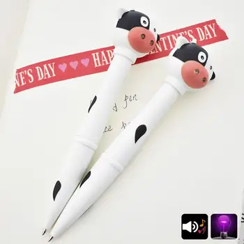 

Creative Cow Duck Giraffe Electronic Pen LED Light Animal Sound Kids Pen Gift