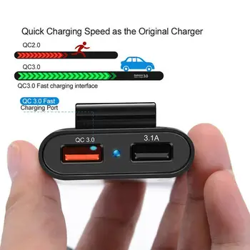 

Universal Car Charger With 4 USB Power Ports QC3.0 Front Rear Mobilephone Charge Charging Adapter Fast Seat Car USB Charger R8M2