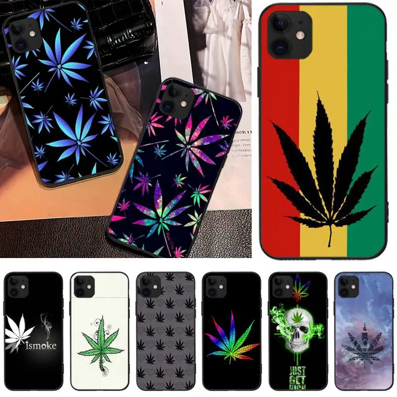 

LJHYDFCNB tobacco leaf Soft black Phone Case For iphone6 6s plus 7 8 7 8 plus X XR XS MAX 11 Pro Max Cover