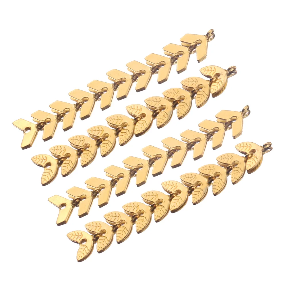

10pcs Stainless Steel Connectors Earring Airplane Leaf Chain Charms Gold for DIY Hand Made Earring Beads for Jewelry Making