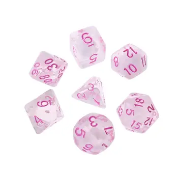 

7 Pcs/Set New Game Dice Transparent Fashion Dices Multi-side Desktop Games Party Play Gifts Polyhedral Black/Pink Au20 19