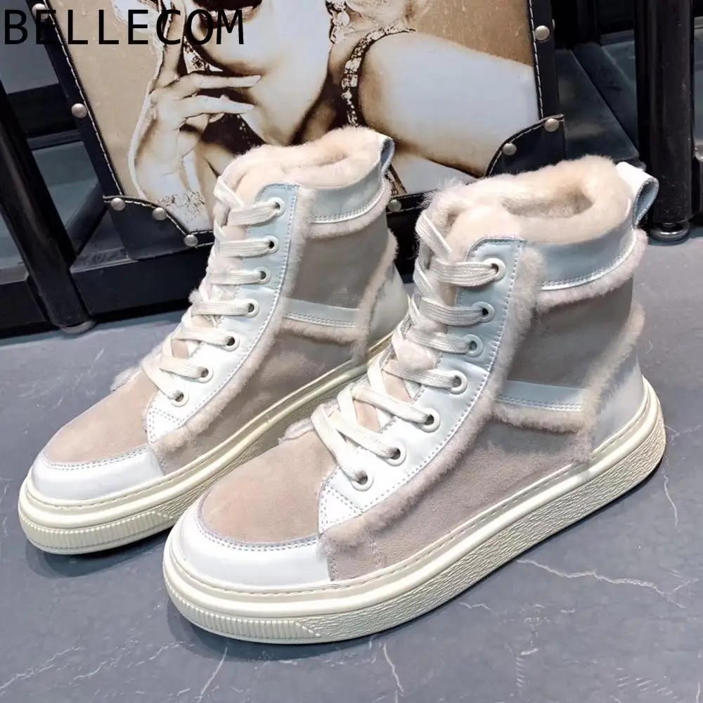 

BELLECOM Winter Increase Down Keep Warm Chalaza Baby Shoe Woman Leisure Time All-match Circle Head High Help Short Boots Woman