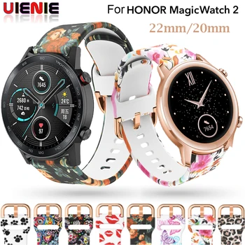 

20mm 22mm Printing Silicone Watch band For Huawei Honor Magic Watch 2 42mm /46mm GT 2 GT 2e For Garmin Venu Bracelet Band strap