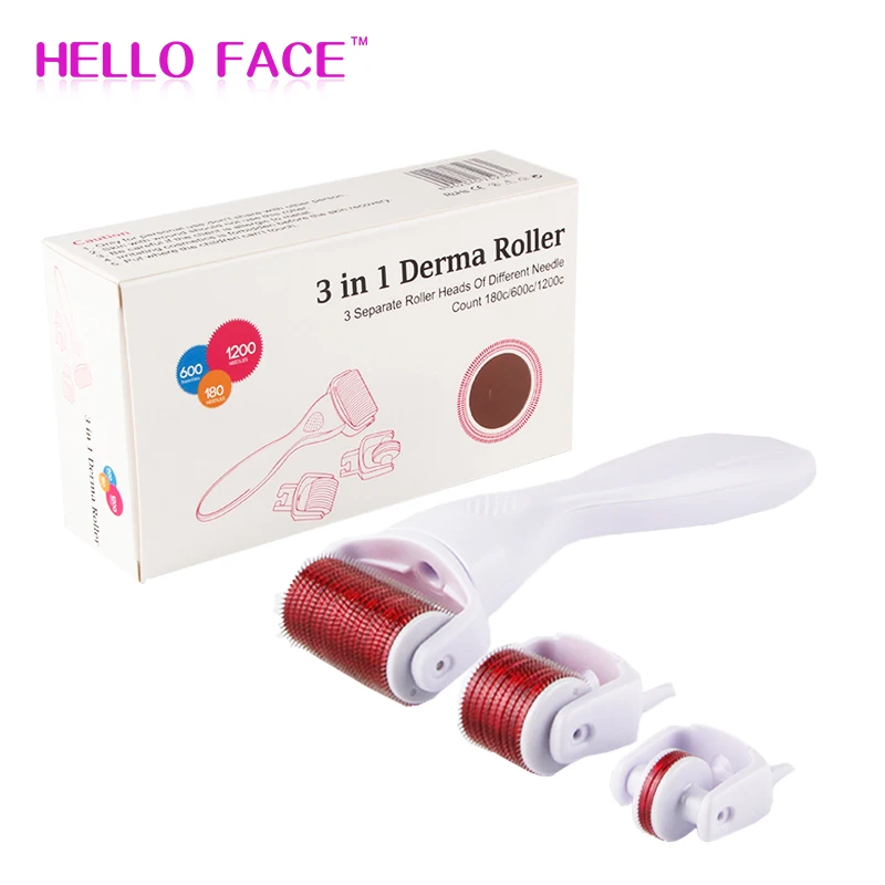  DRS 3 in 1 Derma Roller Original Micro Needles Roller Mesoroller Microneedle Face Body Massager & H