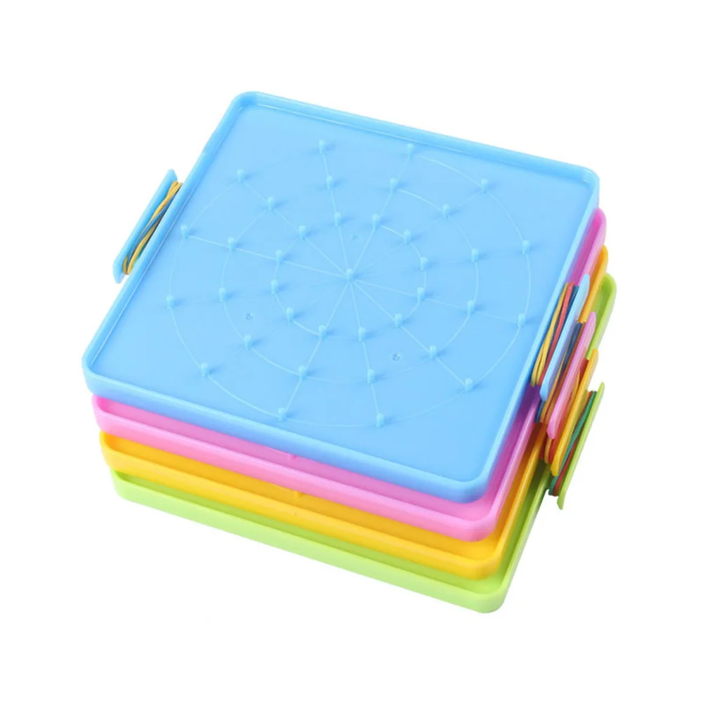 16x16 см двухсторонняя геобборд гвозди Peg доска резинки Детские Обучающие принадлежности Обучающие Игрушки для раннего развития