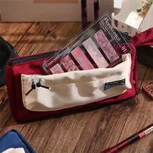 

Large capacity pen bag INS canvas pen bag simple girl multi-function popular girl writing case stationery bag